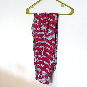 Red & Blue Floral LulaRoe Leggings